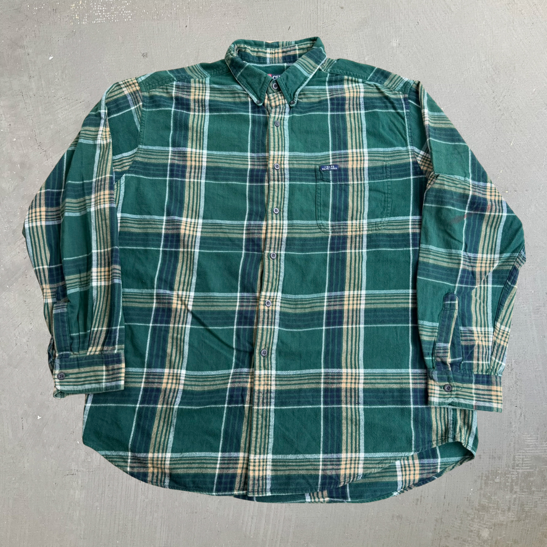 J- Vintage 90s Ralph Lauren Chaps Plaid Flannel Shirt - XL