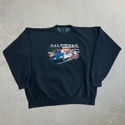 J- Vintage Salt Lake Ski & Speed Skating Graphic Made In USA Crewneck - L