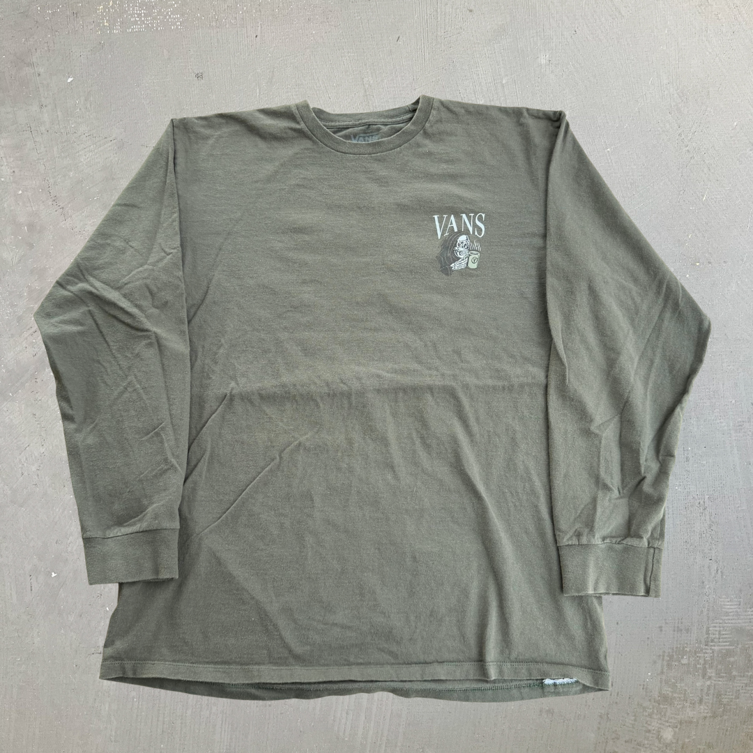 J- Vans Reaper Coffee Graphic Long Sleeve Tee - L
