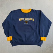 Vintage University Of West Virginia Mountaineers Lee Embroidered Logo & Text Crewneck - L