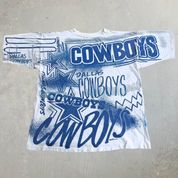 J- Vintage Dallas Cowboys NFL All Over Print Single Stitch Tee - L