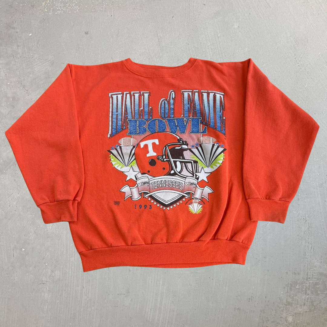 Vintage '93 Tennessee Volunteers Hall Of Fame Bowl Football Made In USA Crewneck - XL