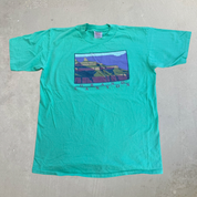 J- Vintage Grand Canyon Text & Graphic Made In USA Single Stitch Tee - XL