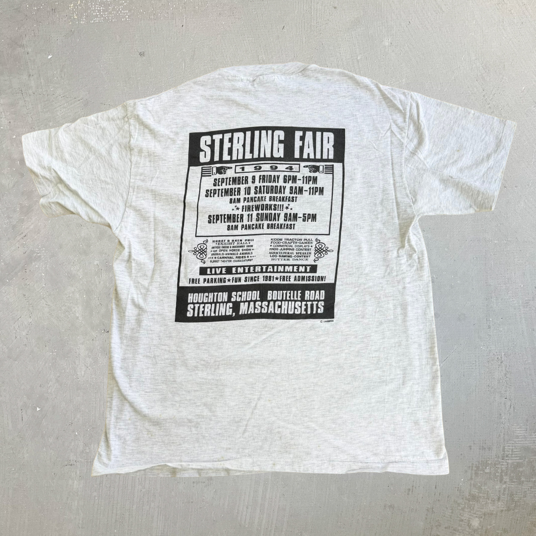 J- Vintage '94 Sterling Massachusetts Fair Graphic Made In USA Single Stitch Tee - L