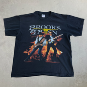J- Vintage '94 Brooks & Dunn Electric Rodeo Graphic & Picture Made In USA Single Stitch Tee - XL