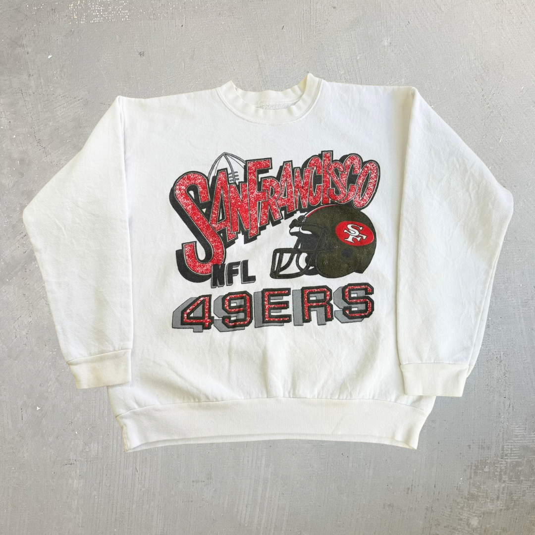 Vintage  90s San Francisco 49ers NFL Logo & Text Graphic Crewneck - M
