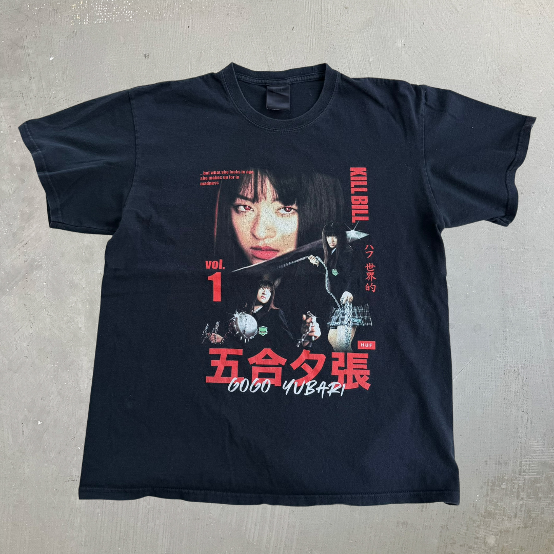 J- 2020 HUF Kill Bill Gogo Yubari Picture & Text Graphic Tee - L