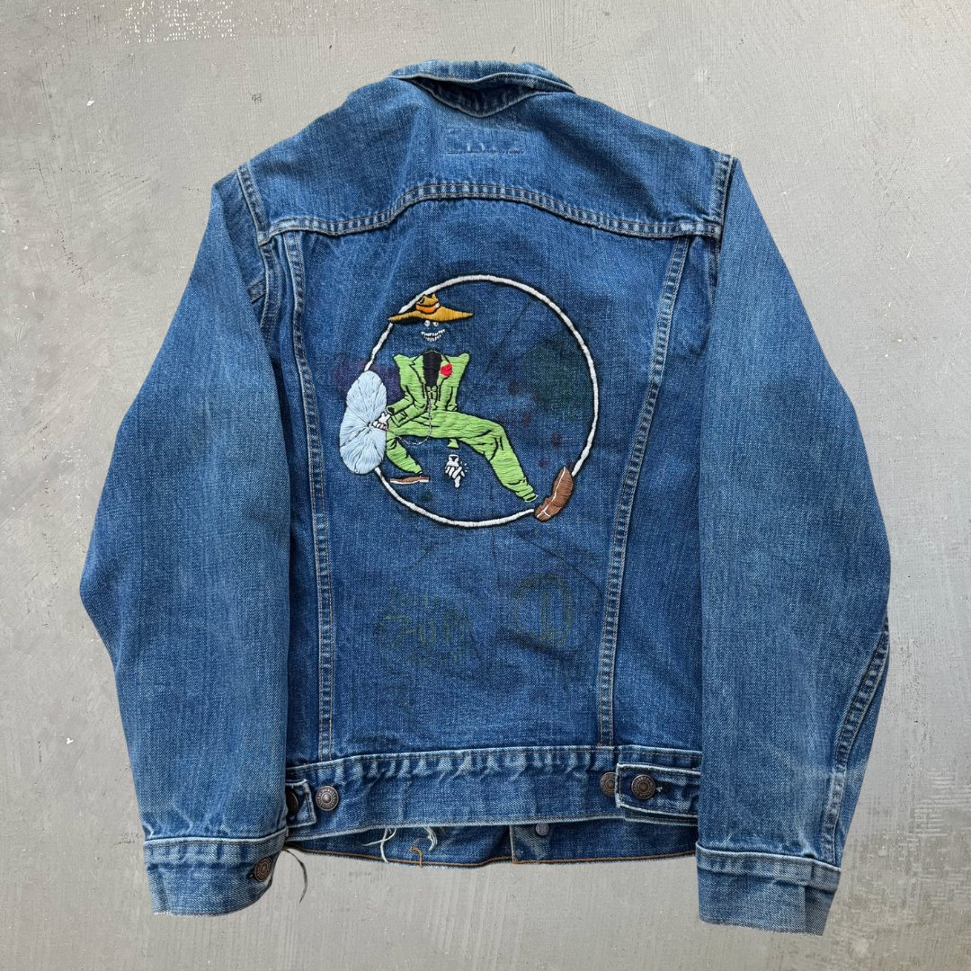 J- Vintage Levi's Grateful Dead Shakedown Street Dude Custom Denim Jacket- S