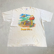J- Vintage '94 The Flintstones & McDonald Summer 1994 Ad Graphic Single Stitch Tee - XL