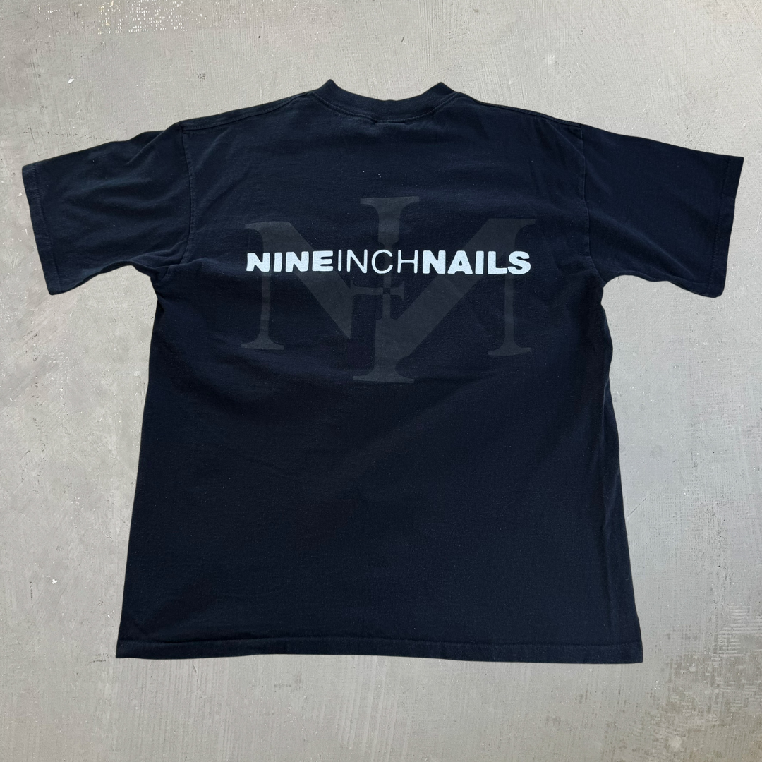 J- Vintage '94 Nine Inch Nails Text Made In USA Single Stitch Tee - XL