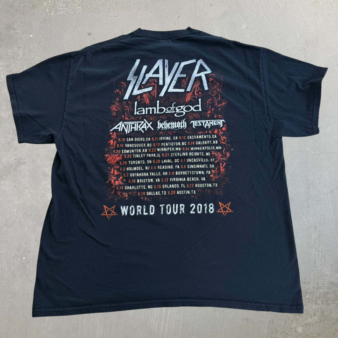 J- '18 Slayer Farewell Final World Tour Graphic Tee - XL
