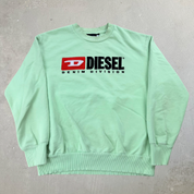J- Vintage Diesel Denim Division Felt Embroidered Logo Crewneck - S