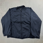 J- Vintage Nike Embroidered Swoosh Black Lightweight Zip Up Jacket  - L