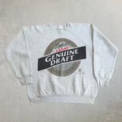J- Vintage '92 Labatt Genuine Draft Beer Graphic Crewneck - L