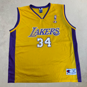 J- Vintage 90s Los Angeles Lakers Shaquille O'Neal NBA Champion Basketball Jersey - M