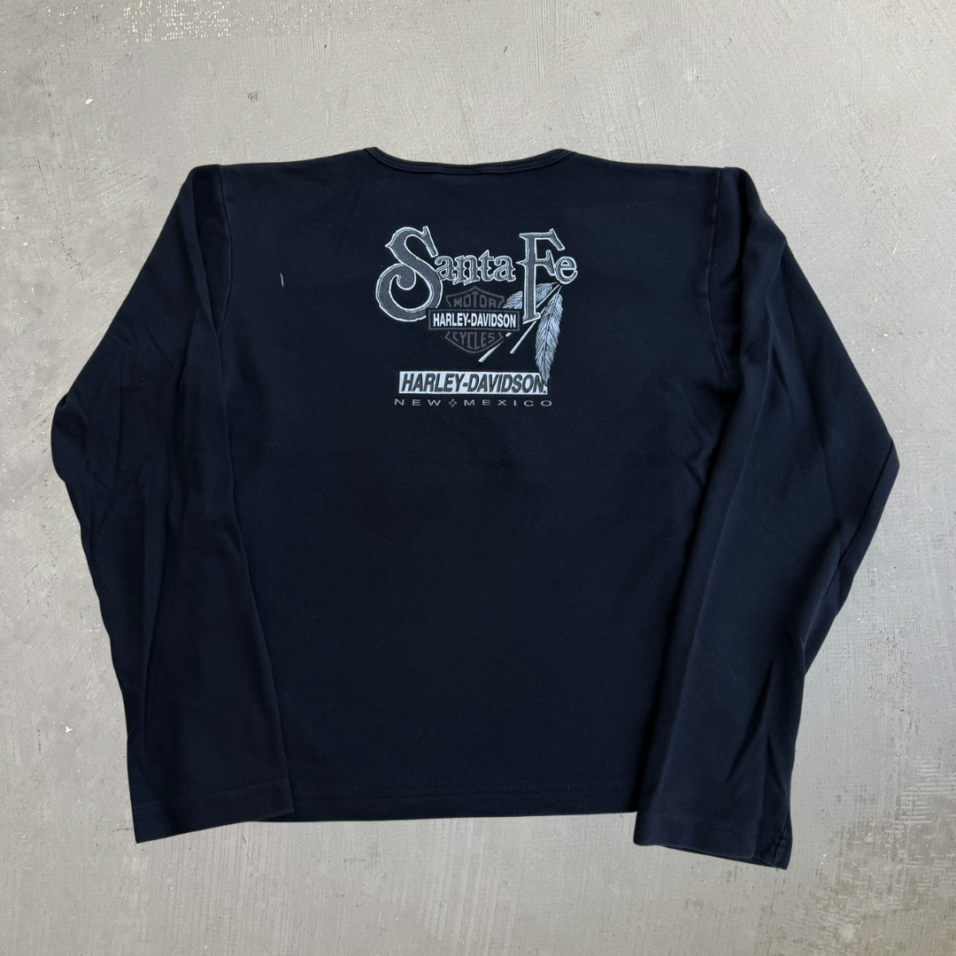 J- Vintage '03 Harley Davidson Santa Fe New Mexico Long Sleeve Tee - Women's XL