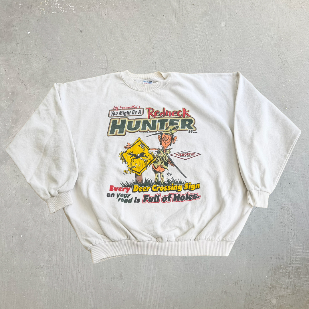 J- Vintage '99 Jeff Foxworthy's Redneck Wear Graphic Crewneck - 2XL