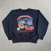 Vintage '90 San Francisco 49ers NFL Super Bowl 24 Champions Graphic Made In USA Crewneck - L (fits M)