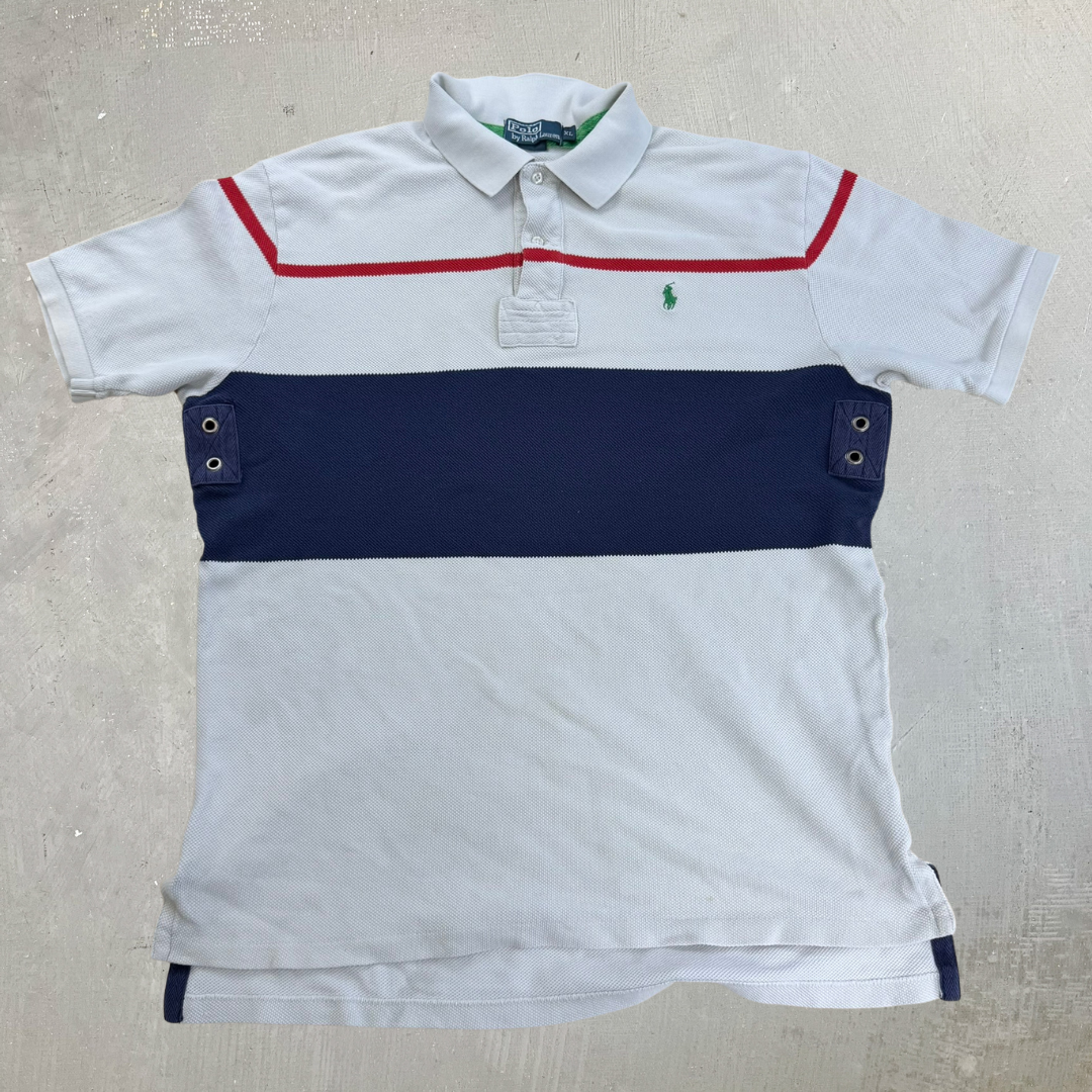 J- Vintage Polo Ralph Lauren Embroidered Logo Polo Shirt - XL