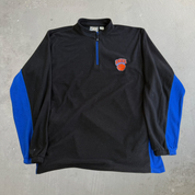 J- Vintage New York Knicks NBA Embroidered Logo Quarter Zip Pullover Polar Fleece - XL Tall