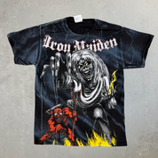J- Vintage Iron Maiden Number Of The Beast All Over Print Tee - M