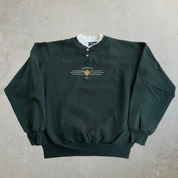 J- Vintage Fairmont BC Canada Embroidered Graphic Henley Crewneck - XL