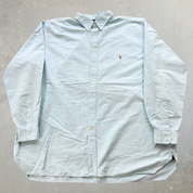 J- Vintage Polo RL Embroidered Logo Teal Button Down Shirt - 2XL Tall