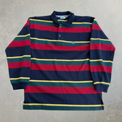 J- Vintage Lacoste Embroidered L/S Logo Made In USA Polo shirt - M