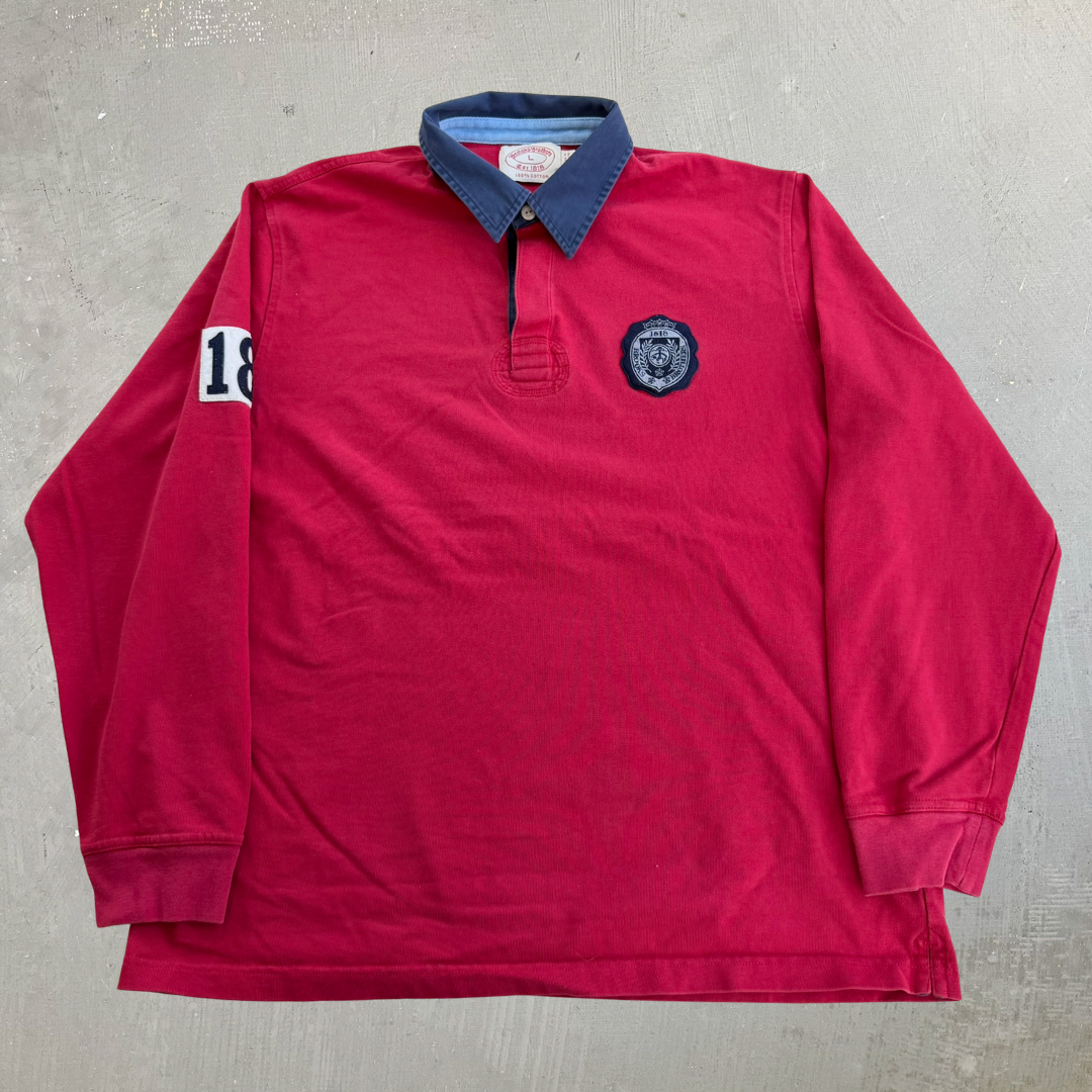 J- Vintage Brooks Brother Embroidered Patch Rugby Shirt - L