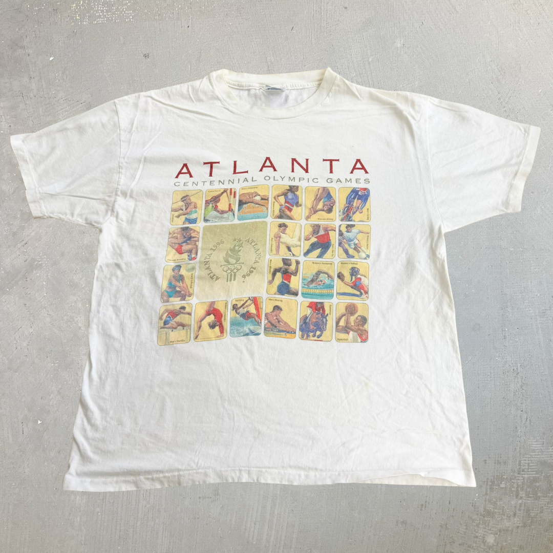 J- Vintage '96 Atlanta Centennial Olympic Games Graphic Single Stitch Tee - XL