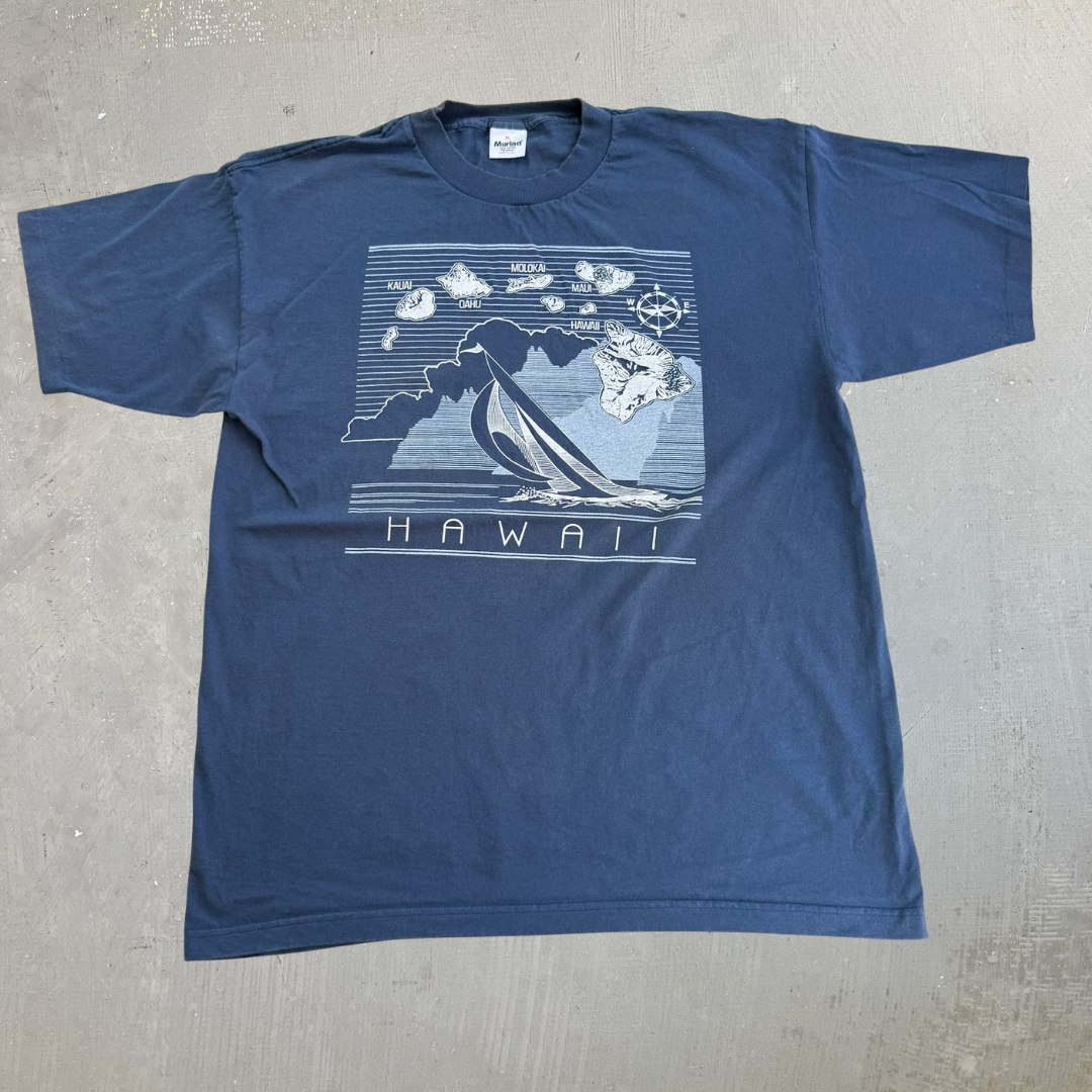 J- Vintage Hawaii Islands Graphic Made In USA Single Stitch Tee - XL