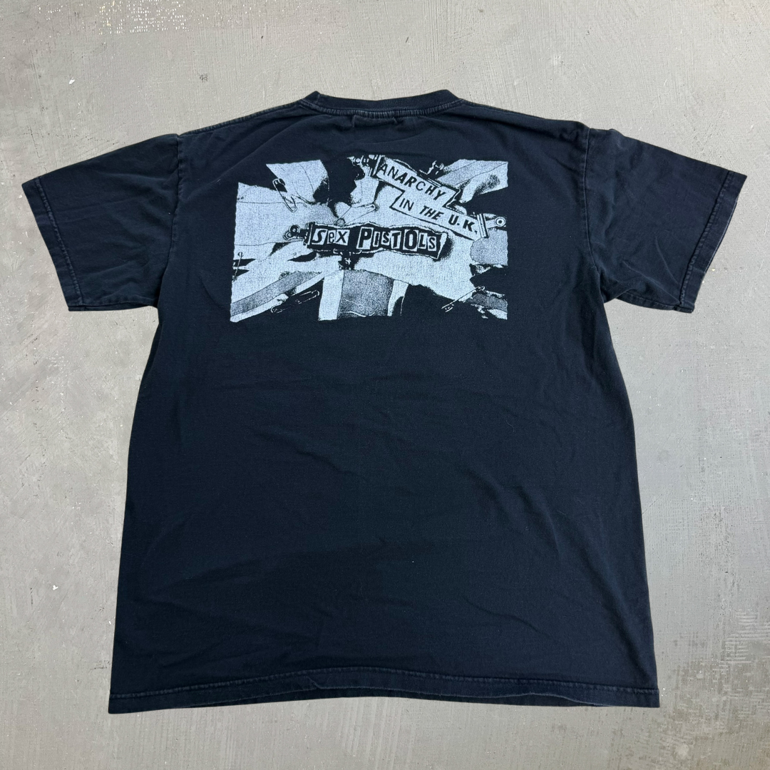 J- Vintage 90s Sex Pistols Anarchy In The UK Punk's Not Dead Graphic Tee - XL