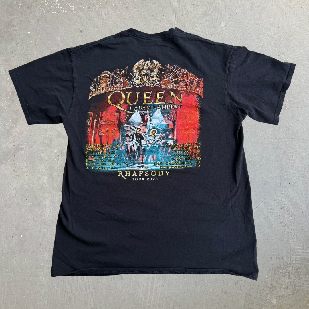 J- '23 Queen & Adam Lambert The Rhapsody Tour Graphic Tee - L