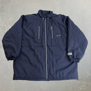 J- Vintage 90s Nike Air Embroidered Swoosh & Text Quilt Lined Zip Up Winter Jacket - XL