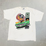J- Vintage '97 Plymouth Cuda Campus Bully Car Graphic Tee - L