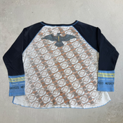 J- Vintage '03 Women's Harley Davidson Graphic & Text Cropped Long Sleeve Tee - 2W (fits Women's L)