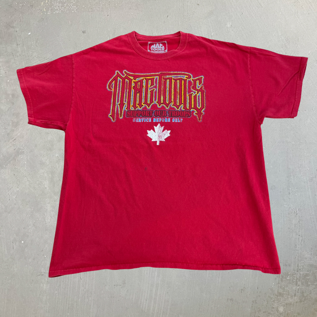J- Mag Tools Support Our Troops Canadian Military & Dog Graphic Tee - XL