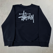 J- Vintage Stussy Cursive Text Logo Crewneck - L