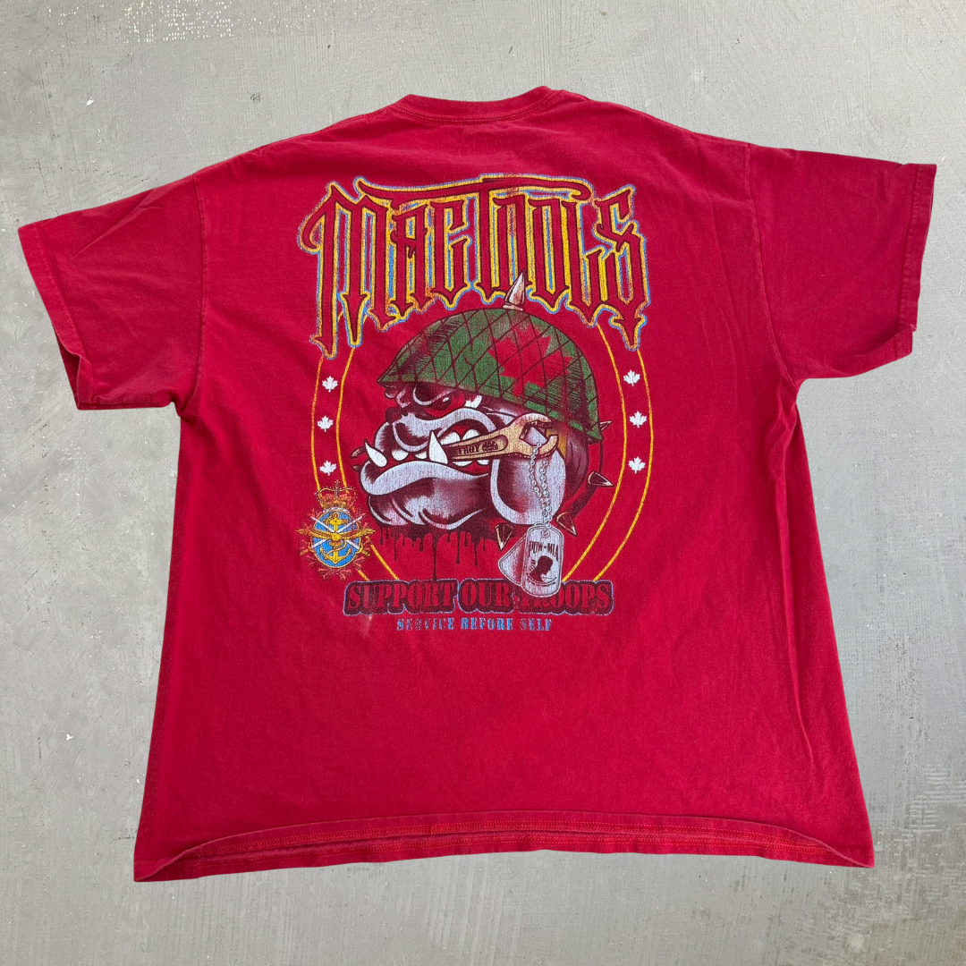 J- Mag Tools Support Our Troops Canadian Military & Dog Graphic Tee - XL