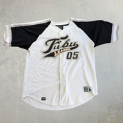 J- Vintage Fubu League 05 Embroidered Text Baseball Jersey - L