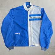 J- Vintage Porsche Embroidered Text Lightweight Zip Up Jacket - L