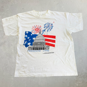 J- Vintage '96 USA Freedom 1996 Graphic Made In USA Single Stitch Tee - L