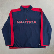 J- Nautica Embroidered Text Quarter Zip Crewneck - XL