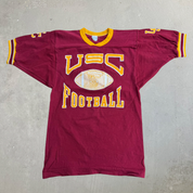 J- Vintage University Of Southern California Trojans Football Made In USA Jersey Style Tee - M
