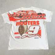 J- Vintage Nascar Hooters Chase Elliot Picture & Car Jumbo Print Tee - XL