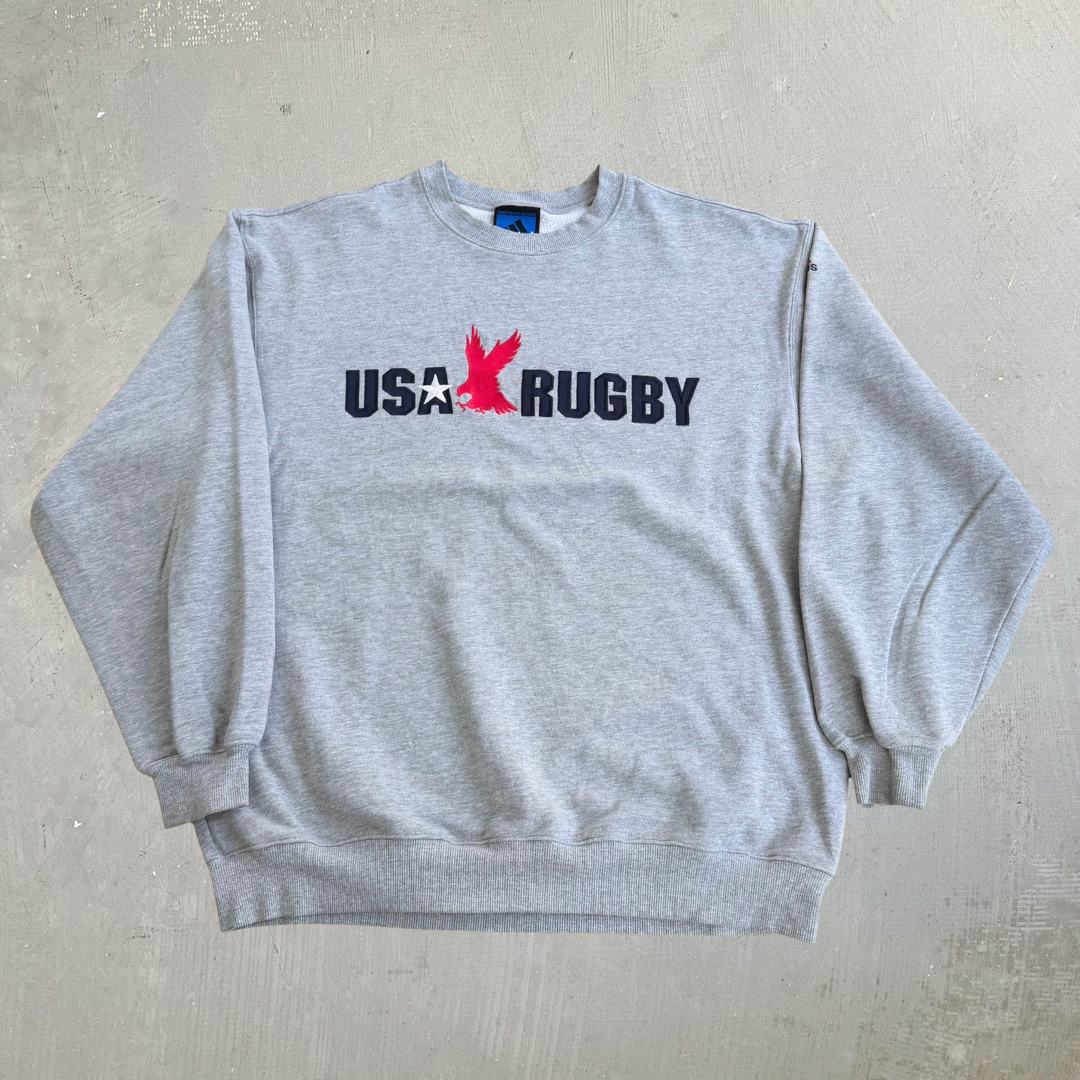 J- Vintage Y2K Adidas Team USA Rugby Embroidered Logo Graphic Crewneck - L