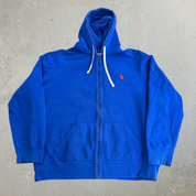 J- Vintage Polo RL Embroidered Logo Blue Zip Up Hoodie - 2XL