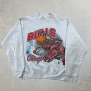 J- Vintage Chicago Bulls NBA Jumbo Print Crewneck - XL
