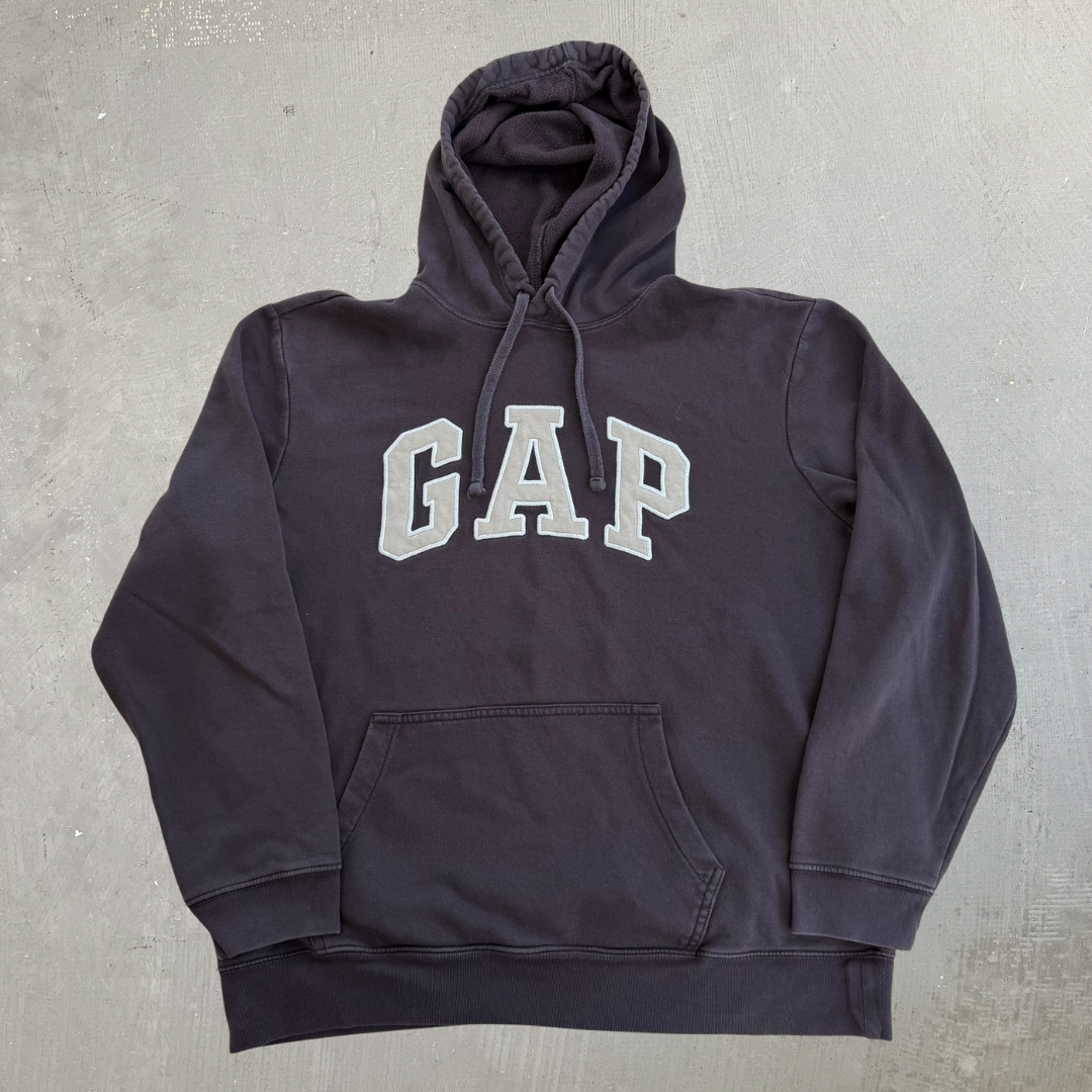 J- Vintage Gap Embroidered Logo Chocolate Brown Hoodie - L