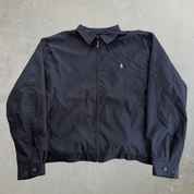 J- Vintage Polo RL Embroidered Logo Bomber Style Black Zip Up Jacket - XL
